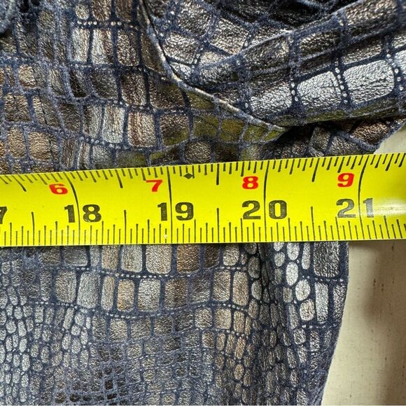 Birch Hill Croc Embossed Faux Leather Jacket Y2K Edgy Retro Glam Size M - Picture 15 of 16